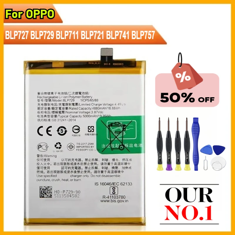

BLP727 BLP729 BLP711 BLP721 BLP741 BLP757 Phone Battery for Oppo A11 A11X A9 2020 A1K Realme 5 5Pro 5i 5S C2 X2 6 Pro