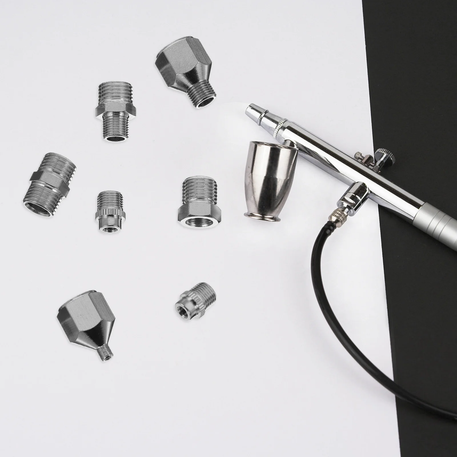 Airbrush Adapter Set Connector Fitting Adapter Adaptor Hose Trachea for Quick Disconnect Coupler Metal Release