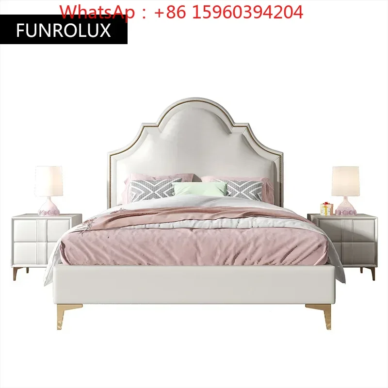 

Children's girls' princess single simple modern light luxury leather bed children's room teenagers 1.5Rice
