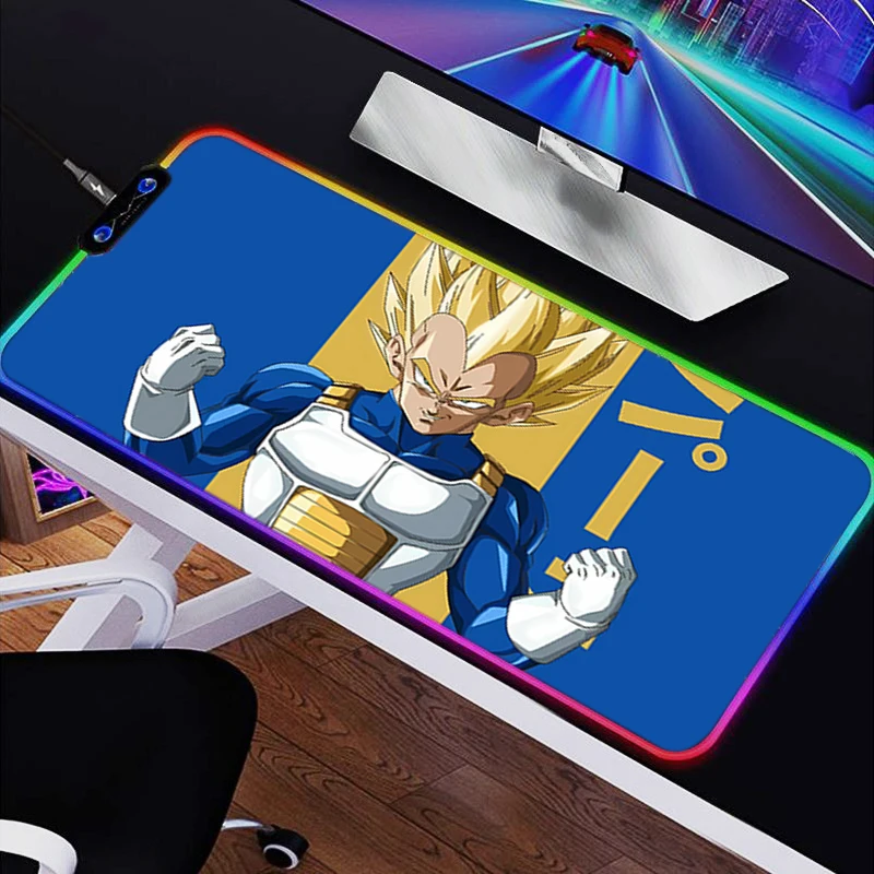 

LED RGB Mouse Pad Rubber HD Mousepad Pattern Game Pad PC Accessories Desk Mat Non Slip Table Mat Dragon Ball Office Keyboard Pad