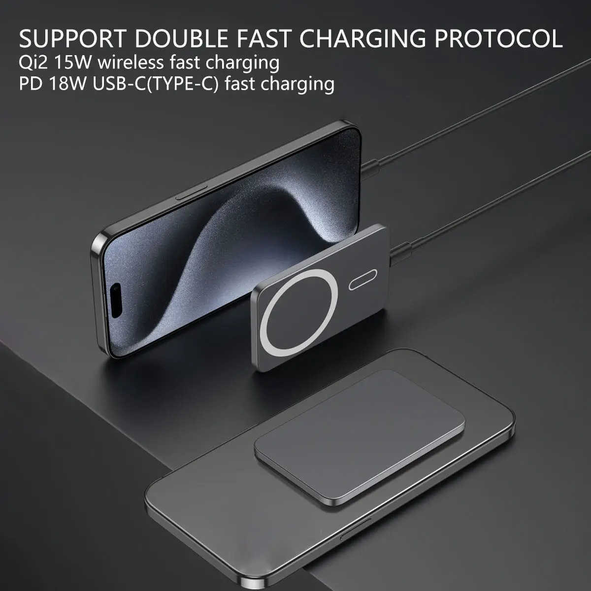 Multifunctional Super Slim Magnetic Wireless Power Bank 10000mAh Fast Charging Portable Outdoor Charger