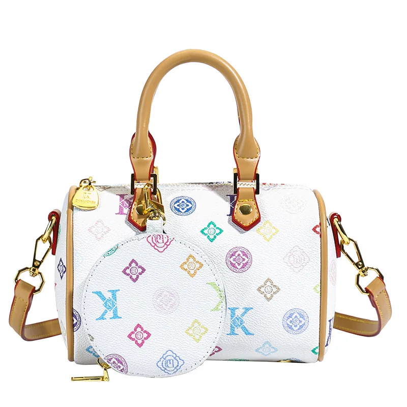 حقيبة يد مطبوعة بالألوان لعام 2025، محفظة كروس لوكس للنساء، حقيبة كتف عصرية، حقيبة يد بسيطة ليلاً ونهارًا، حقيبة حبال أنيقة