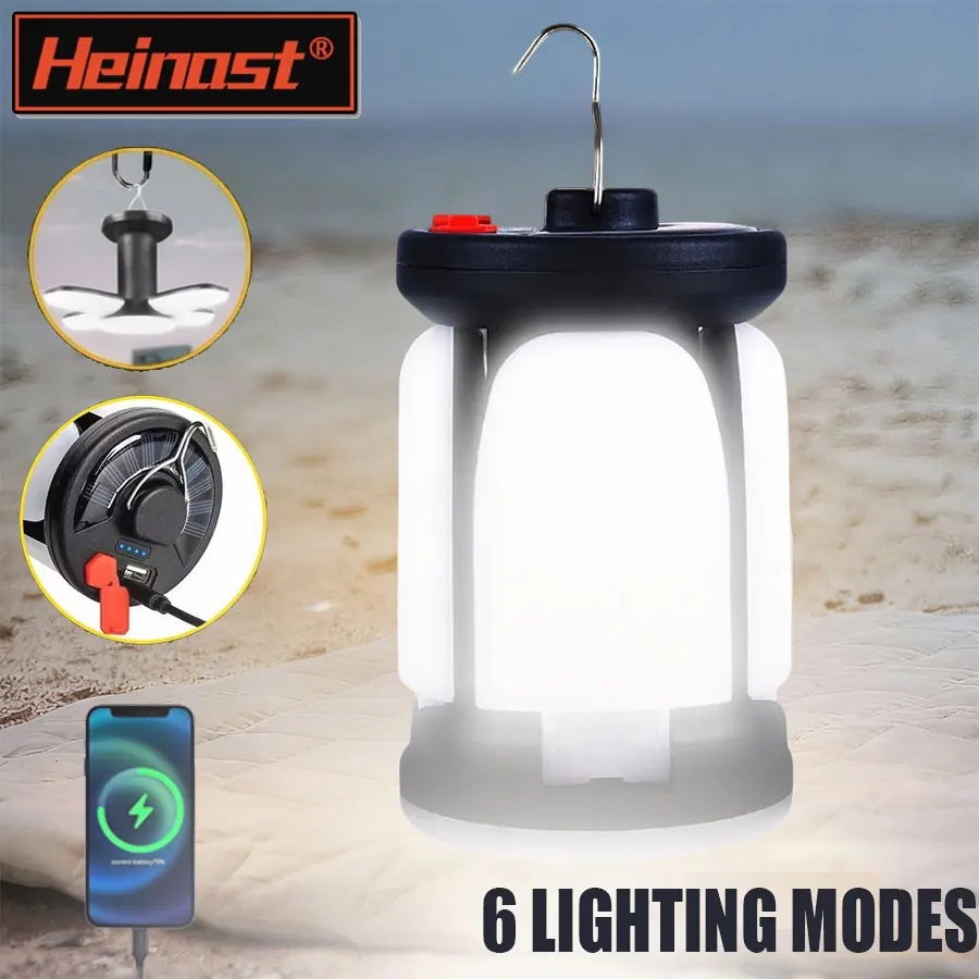 Powerful COB Rechargeable LED Camping Lantern with Folding Floodlight Portable Tent Light Bright Crash Lantern for Outdoor