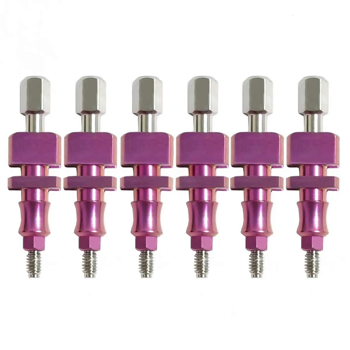 

6pcs Titanium transfer abutment Impression coping Open Tray compatible with MIS Seven inter Hex system Concave shape