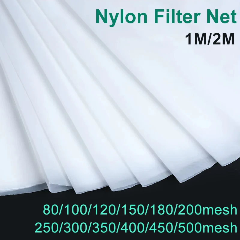 

Food Grade Nylon Filter Mesh 80-500 Mesh, Reusable Filter Fabric for Wine, Drinking Water, Kitchen Oil, Paint & Ink Purification