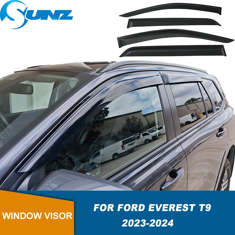 4PCS Car Wind Shield Weathershield Window Visor For Ford Everest T9 2023 2024 Side Window Vent Deflectors Sun Rain Wind Guards