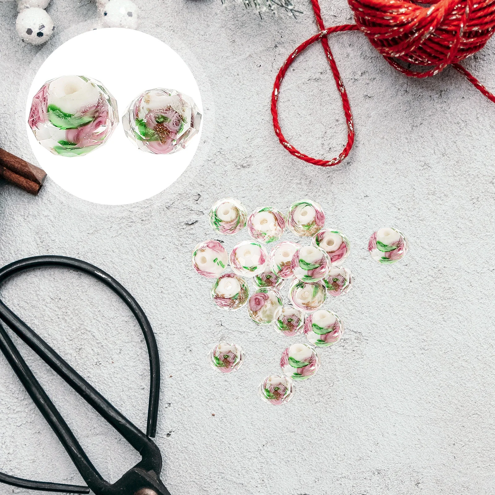 

40pcs Loose For Jewelry Making Diy Craft Beads Bracelet Necklace Pendant Accessories Spacer Charms Glass Beads Crafts