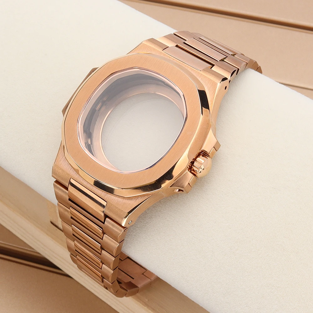 40mm 럭셔리 시계 케이스 스트랩 사파이어 글라스 방수 NH35 NH36 NH34NH38 무브먼트 개조 노틸러스 케이스 30.8mm 다이얼