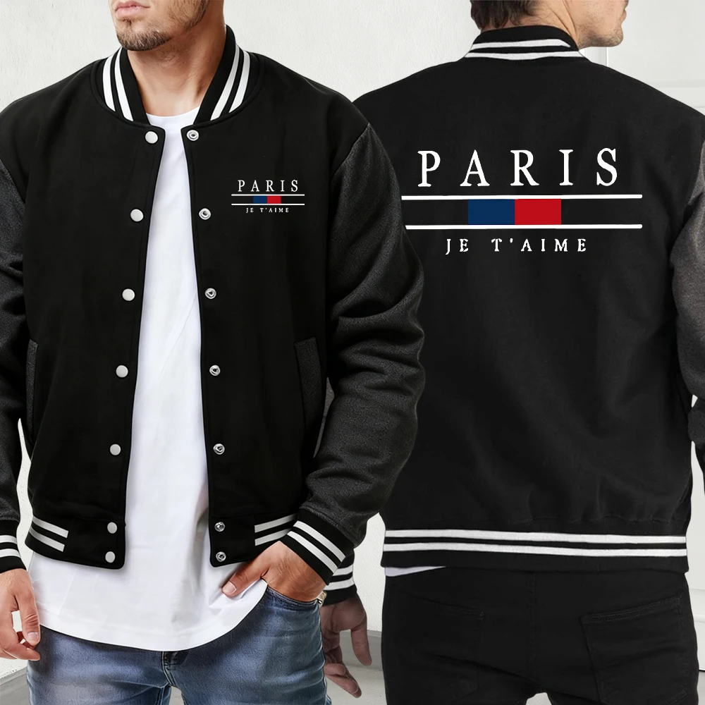 

Chicago Number 23 Print Men'S Autumn Warm Baseball Uniform Loose High Street Jackets Sport Pocket Veste Casual Vintage Menswear