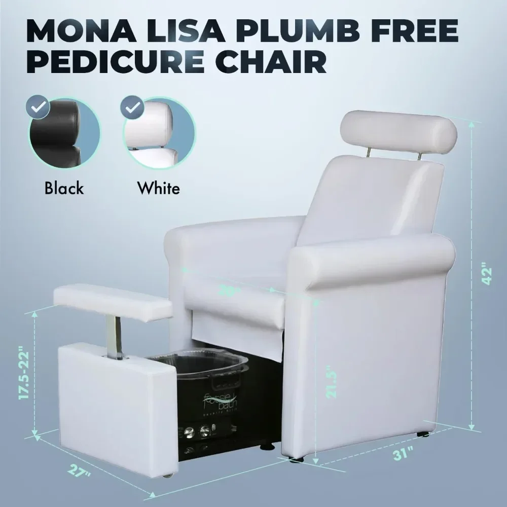 Salon & Spa Equipment Plumb Free Pedicure Chair,No Plumbing Pedicure Station for Professional Spas and Salons,Reclining Backrest