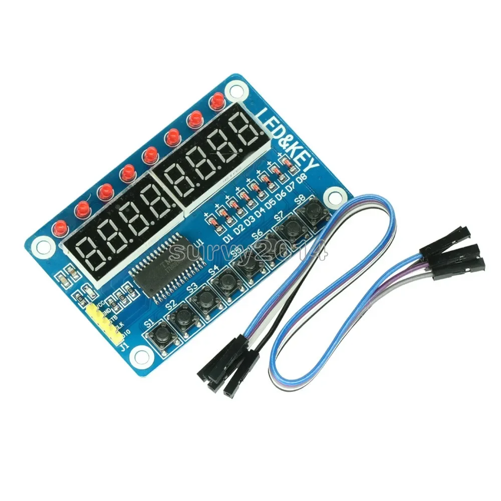 

TM1638 key digital LED display module (eight digital tube LED button) with Dupont line