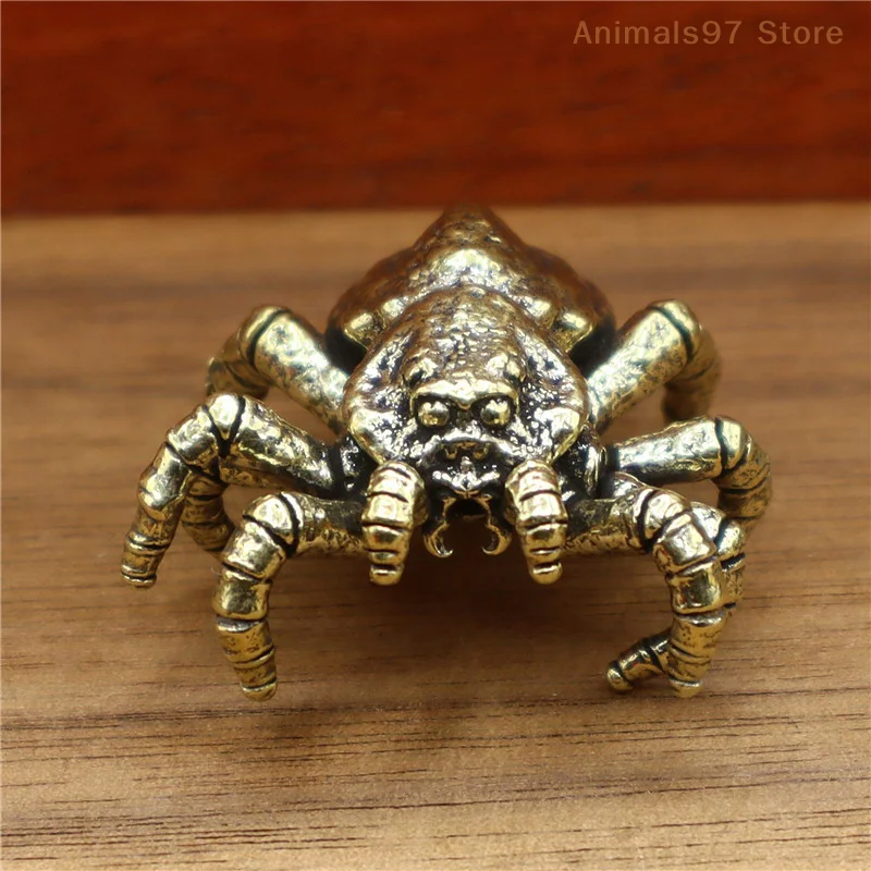 Brass Horror Spider Trick Toy Unicorn Beetle Bug Insect Statue Sculpture Home Decor Car Ornaments