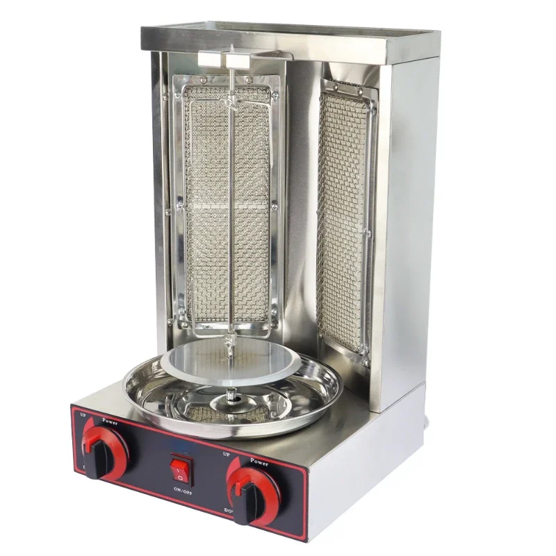 

Stainless Steel Machine Countertop Gas Vertical Kebab Doner Making Machine With 2 Burners For Restaurant Home Kitchen