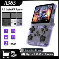 New R36S Open Source Retro Handheld Game Console 64GB 128GB 3.5 Inch IPS Screen Portable Pocket Video Player Student Kid Gift
