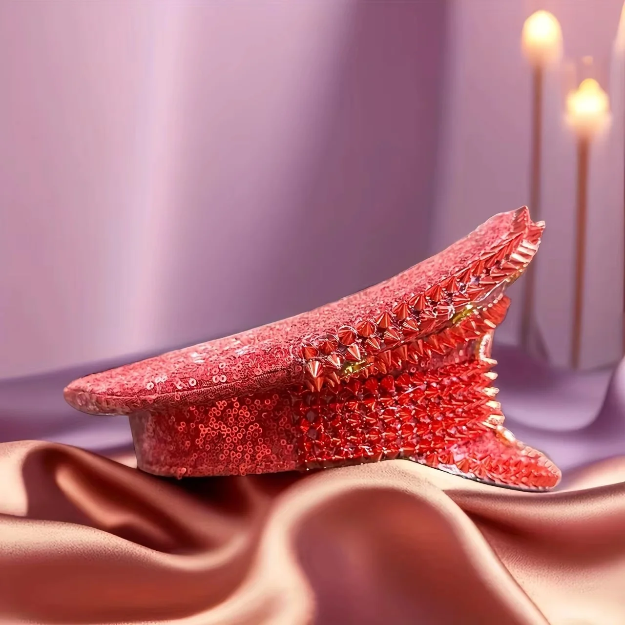 Czapki Kapitańskie HongLuan z Cyrkoniami na Festiwal Burning Man, Kapelusz Kostiumowy dla Kobiet na Halloween, Akcesoria Cosplay dla Dorosłych Kobiet