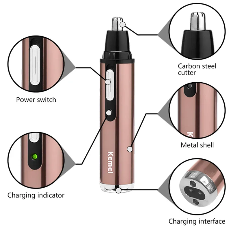 Rechargeable Men's Grooming Kit - Electric Beard Trimmer, Nose Ear Trimmer, Body, Facial, Eyebrow - All-in-One Hair Trimmer