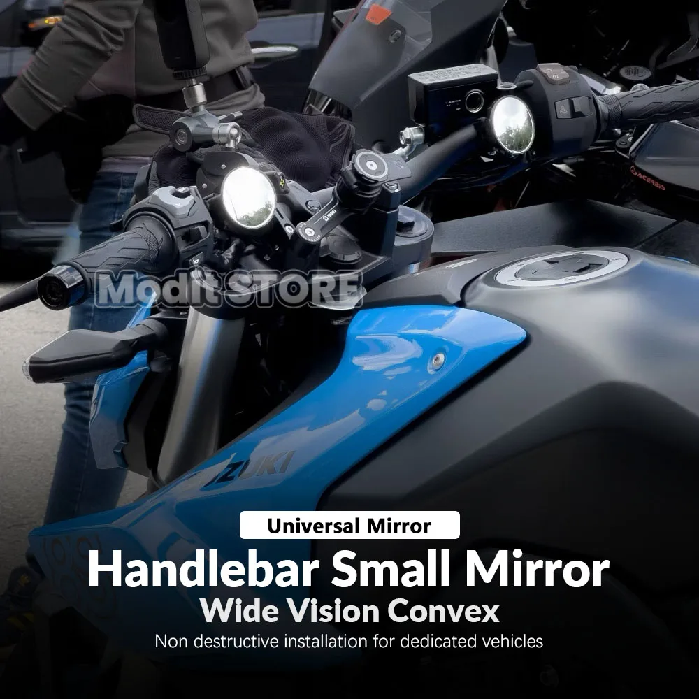 For 125 390 690 SMC R ENDURO 390 125 Enduro R 2025 Small mirror Motorcycle Circular handle rearview Wide angle mirror