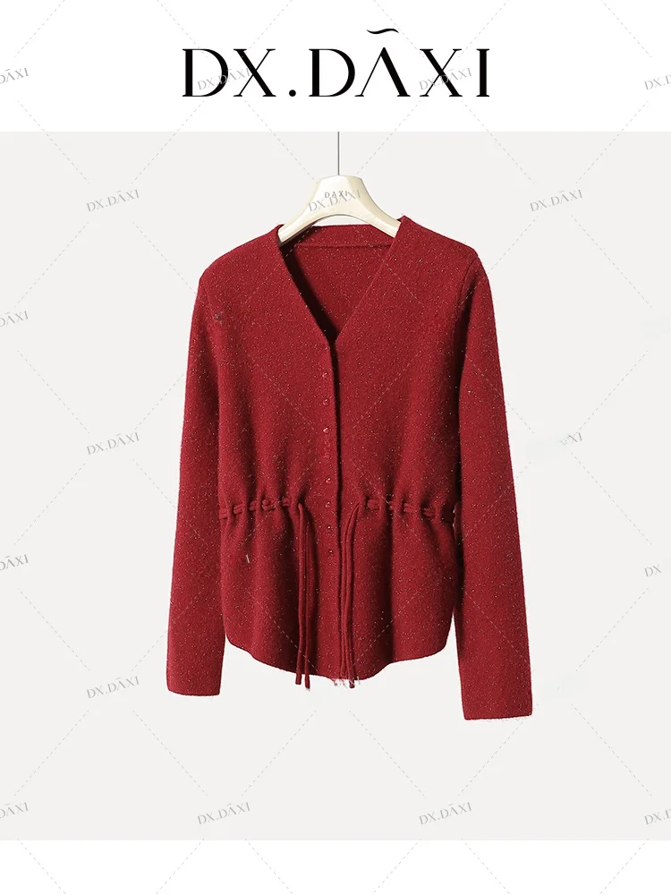 

Дизайнерский женский вязаный свитер с завышенной талией и расклешенным подолом, новинка зимы 2025, в корейском стиле, из мягкого полиэфирного волокна