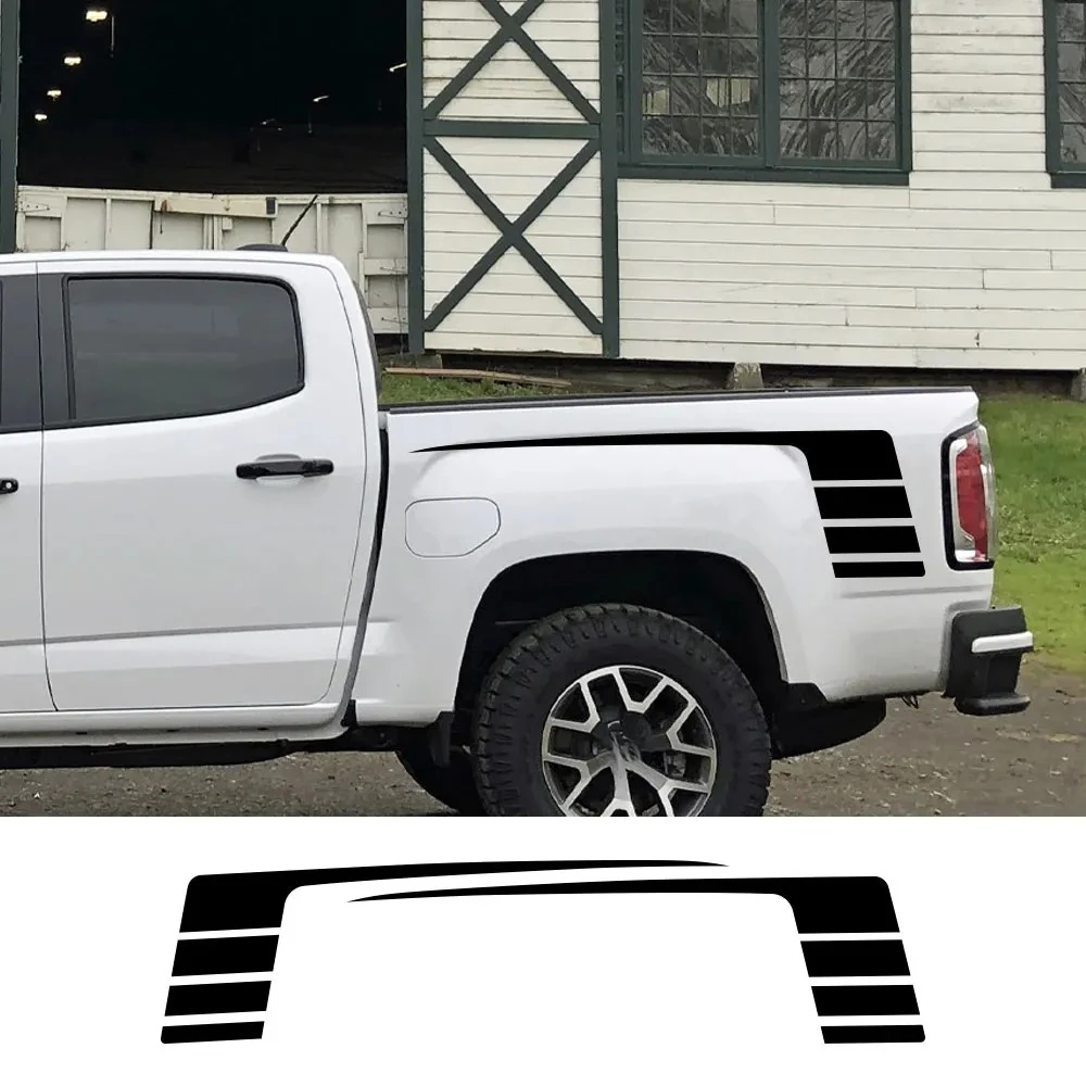Pegatinas laterales para la caja trasera de camionetas GMC Canyon AT4 Denali Elevation, decoración de la carrocería, calcomanía para la parte lateral del maletero, cubierta de vinilo, accesorios para automóviles