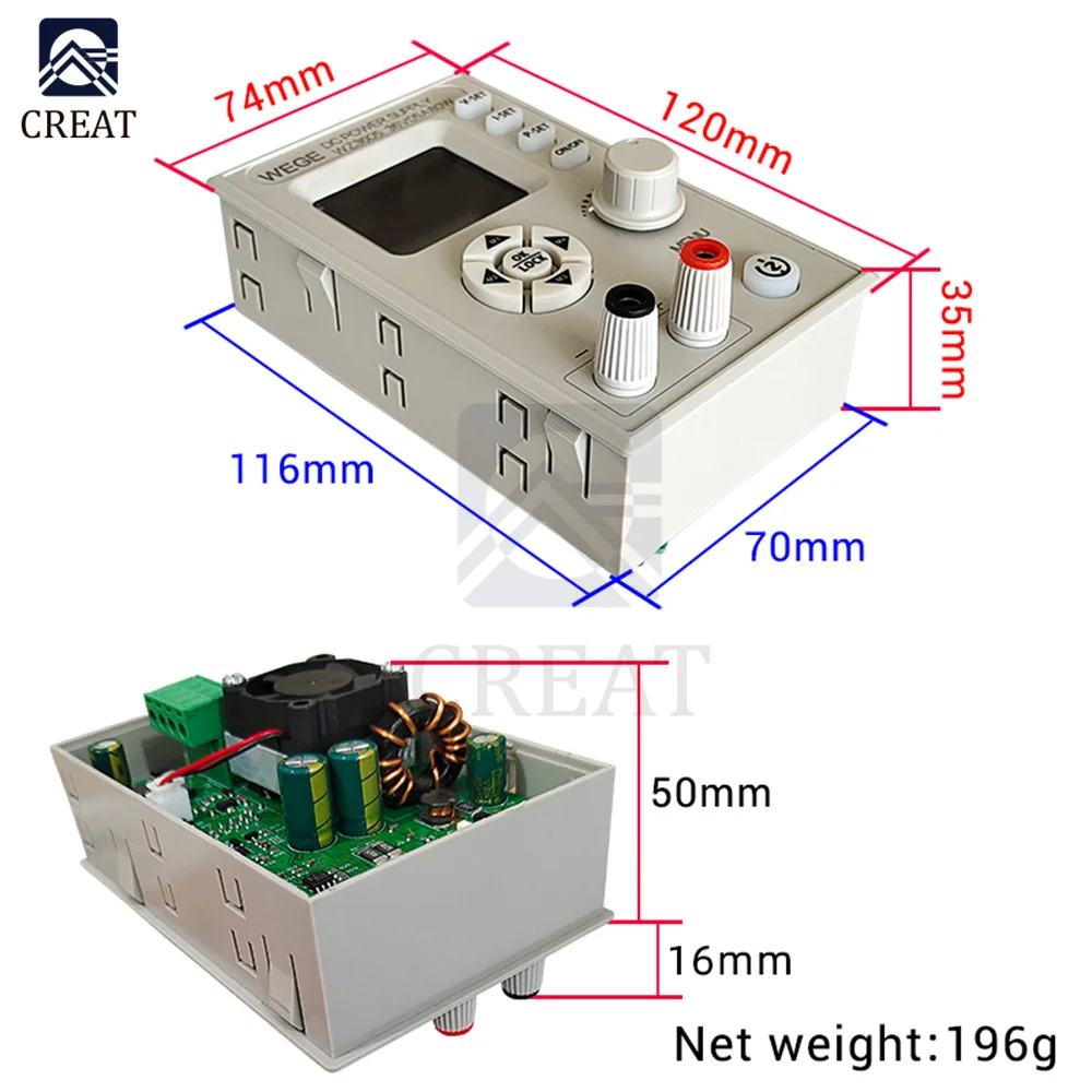 WZ3605-Control Digital ajustable Anti-reflujo, fuente de alimentación CC, módulo de carga Buck-boost, voltaje constante, corriente constante