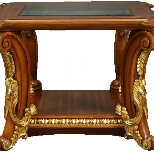 European-style all-solid wood coffee table countertop parquet bungalow villa luxury living room square table imported oak furnit