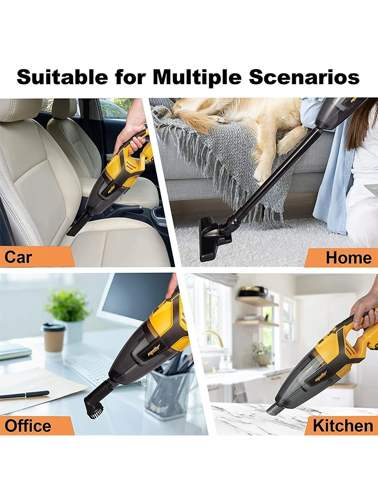 

Handheld Cordless Vacuum with HEPA 2.0 Filter Container Electric Power Vacuum Cleaner for Makita DeWalt 18V Battery (No Battery)