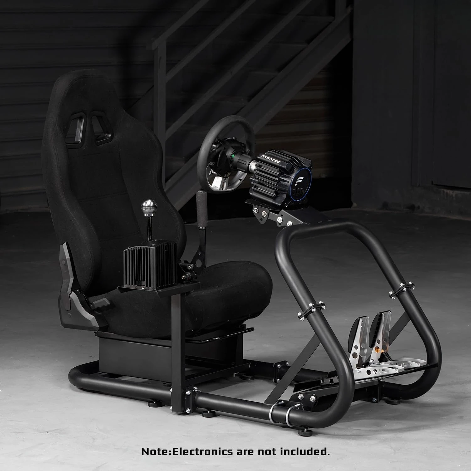 

Racing Simulator Cockpit Frame with Black Seat Fits for G27 G29 G920 G923, Adjustable Racing Wheel Stand