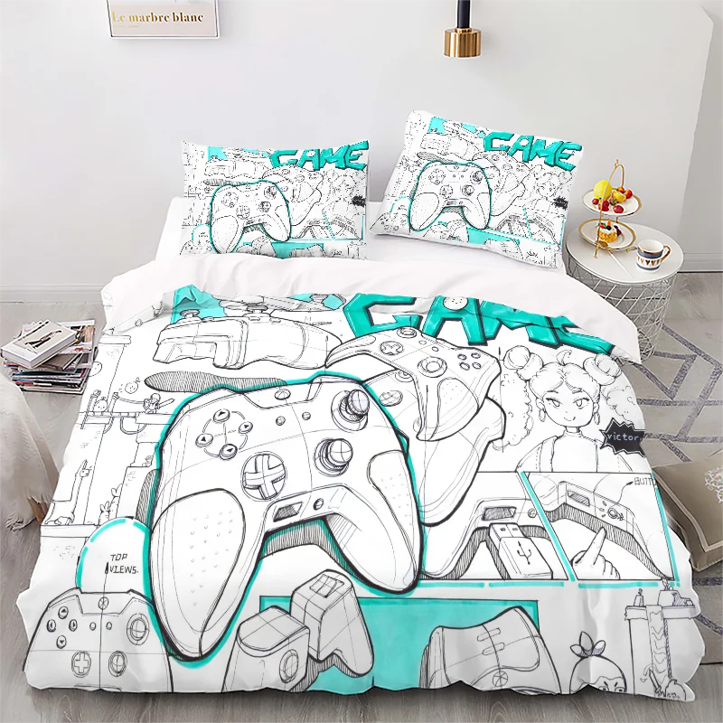 Game Console - Digital Printed Duvet Set - Polyester - Bedroom Decor -1 Bed cover +2 Pillowcase (no pillow core)