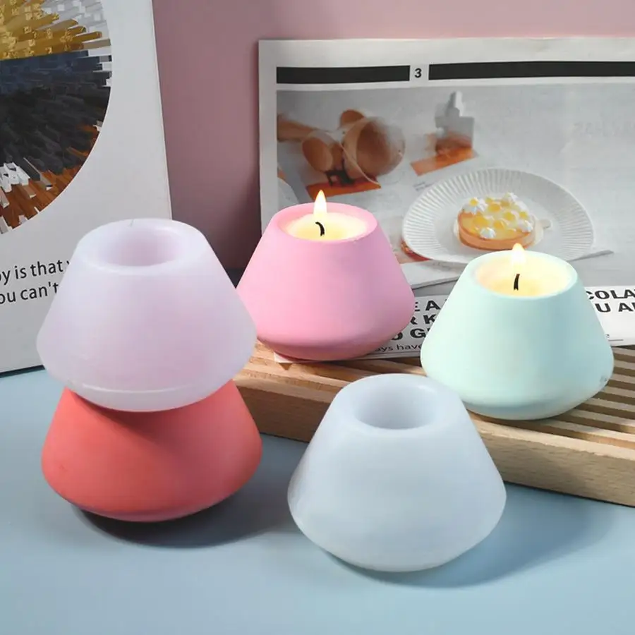 Christmas Tree Candle Cup Silicone Mold Split Wax Cup Mould For DIY Scented Candle Resin Plaster Casting Holiday Crafts