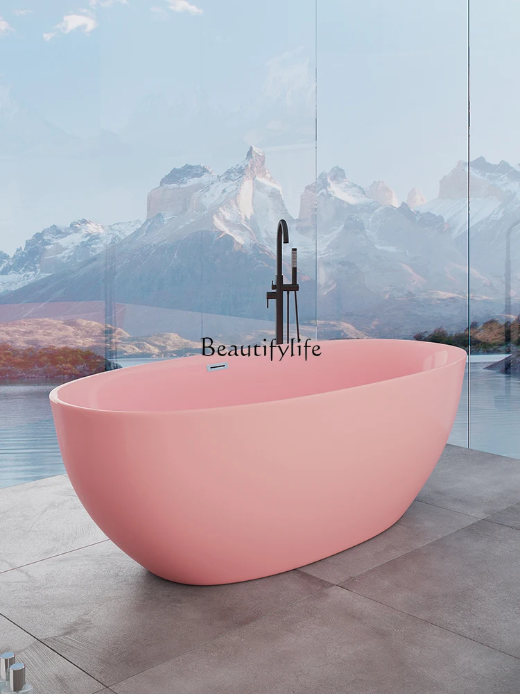 Colorful Acrylic Bathtub Household Small Apartment Adult Bath Homestay Hotel Independent Mini Bathtub