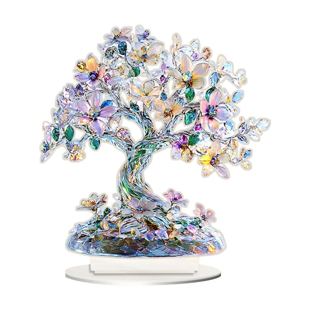 

Rural Waterproof Crystal Tree Ornament Wear-resistant American Style Acrylic Dazzling Tree 2d Flat Ornament Wedding