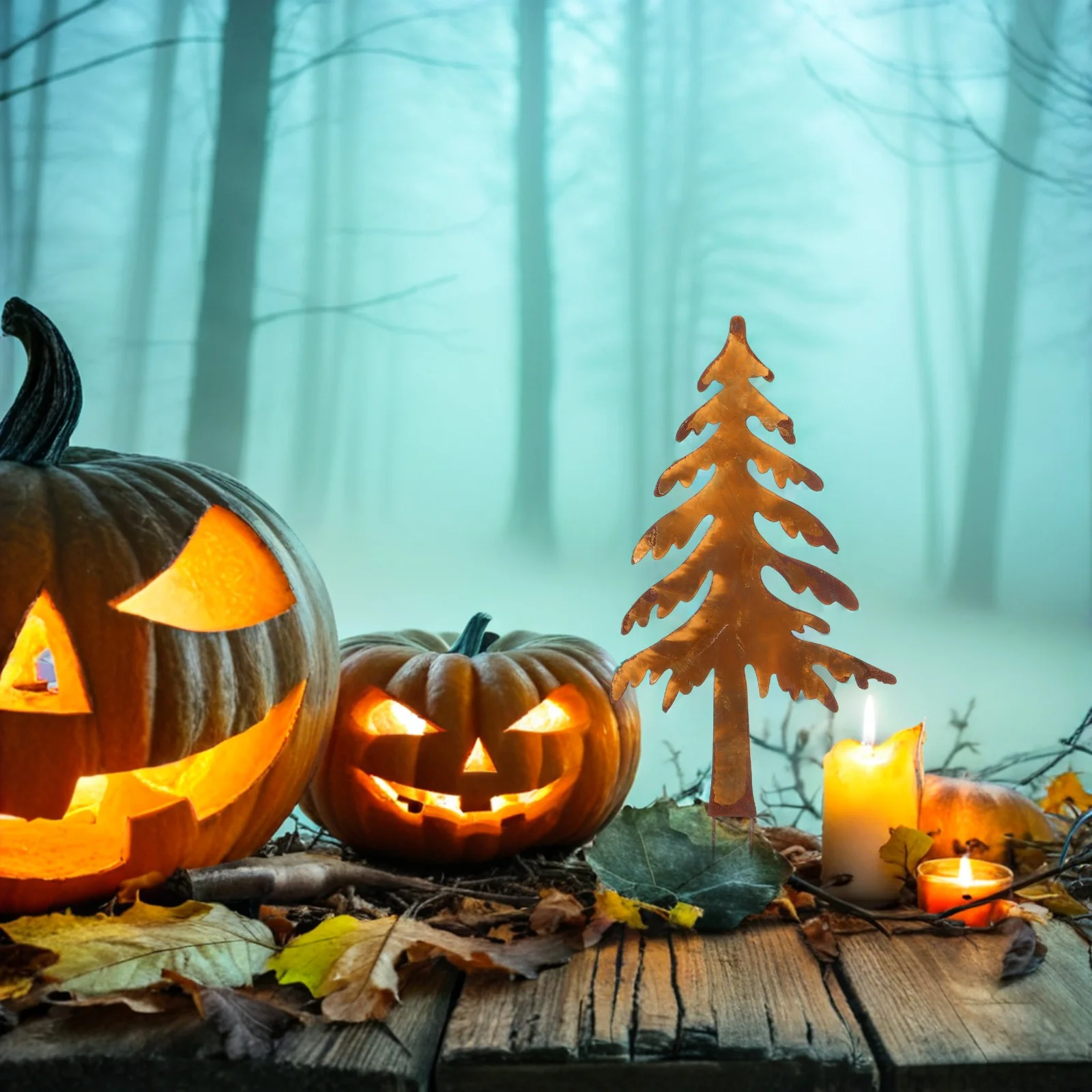 2 قطعة الحديد المعدني الحرفية الديكور صدئ حديقة حصص خمر ديكور خارجي لعيد الميلاد هالوين ساحة مسار زهرة السرير