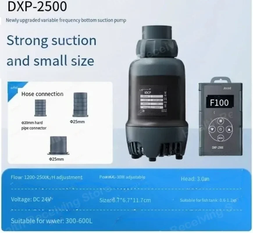 DXP-2500 Submersible Pump Fish Tank Pumping Circulation  Ultra-quiet Variable Frequency Suction Pump Water Changer Filter