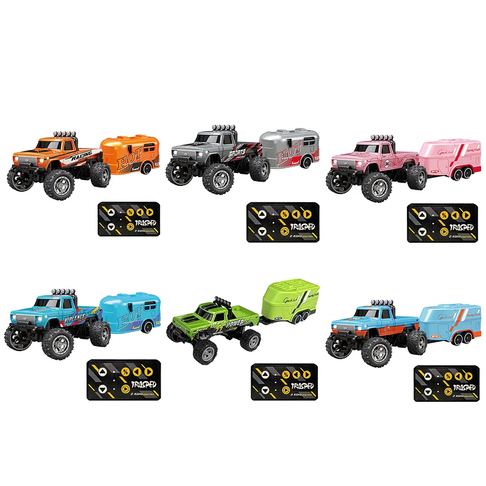 

Mini RC Monster Truck 1:64 Scale All Terrain Off-Road Truck Toy USB-C Rechargeable Adjustable Speed/Steering Children Toy Gift