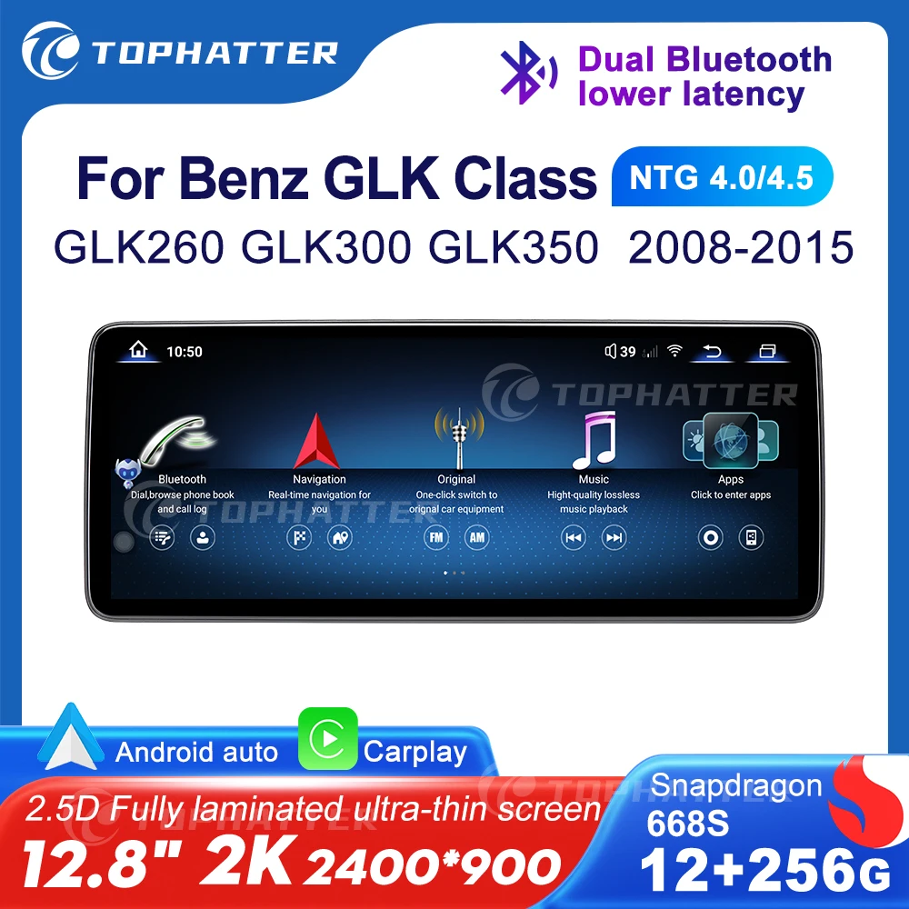 

12.8" 2K For Mercedes Benz GLK class X204 GLK260 GLK300 GLK350 Car radio Wireless CarPlay Android Auto Multimedia Player GPS DSP