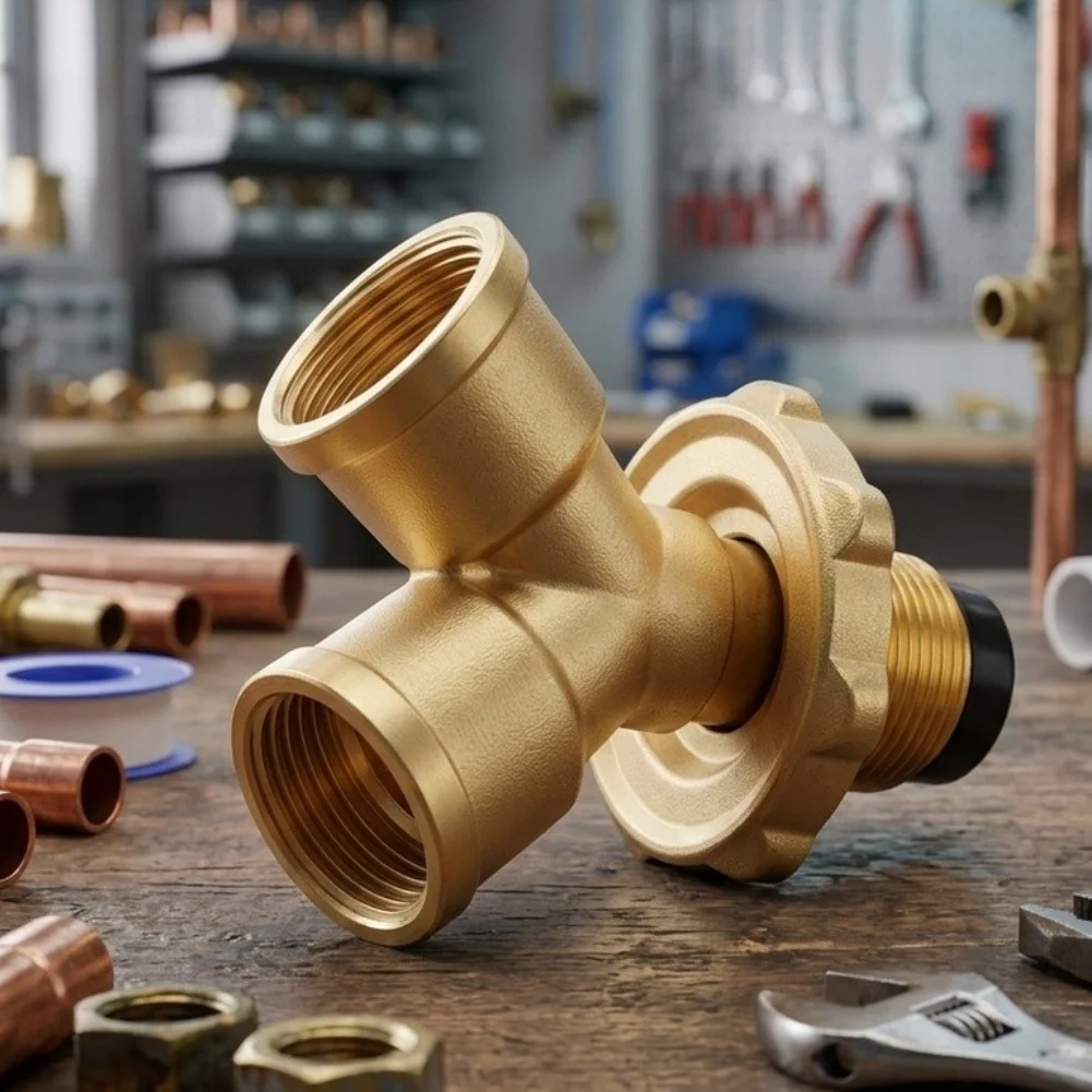Two Way Propane Splitter Adapter with Quick Connect Male CGA600 Fittings for Connecting Dual Hoses to Single 20 lb Propane Tank