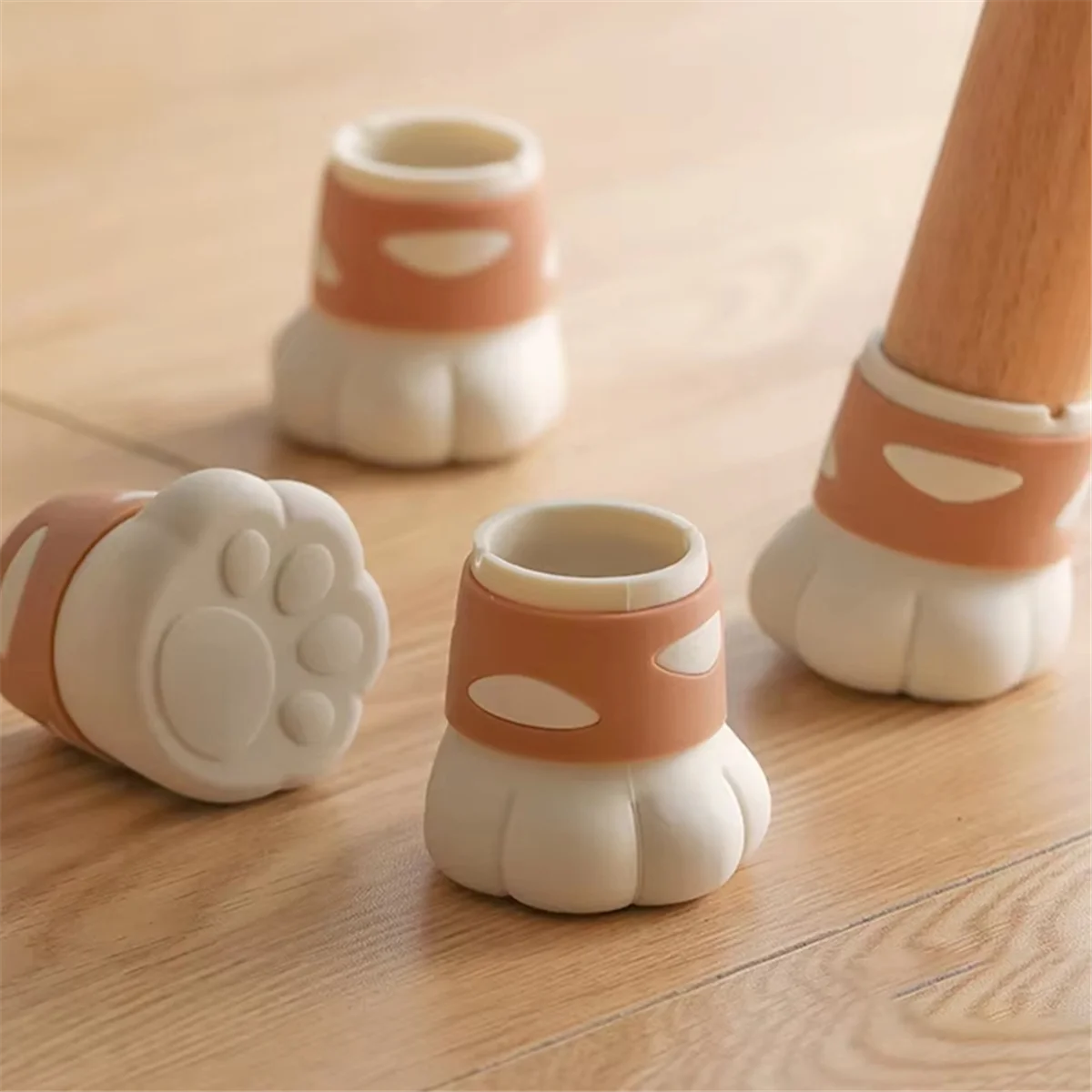 HHTL Silicone Chair Leg Caps, Non-Slip Cat Claw Design Furniture Feet Covers, Floor Protectors for Table and Chair Legs