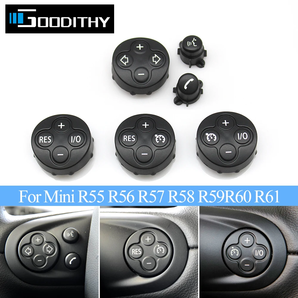 

LHD RHD Car Multi-Function Steering Wheel Switch Control Volume Button Cover For BMW MINI R55 R56 R57 R58 R59 R60 R61
