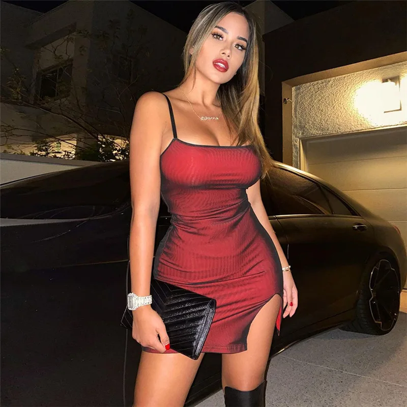 

DriftWear 2025 Y2k Sexy Halter Spice Girl Dress Nightclub Style Mesh Tight Fitting Figure Elastic Dress Sling Sleeveless Dresses