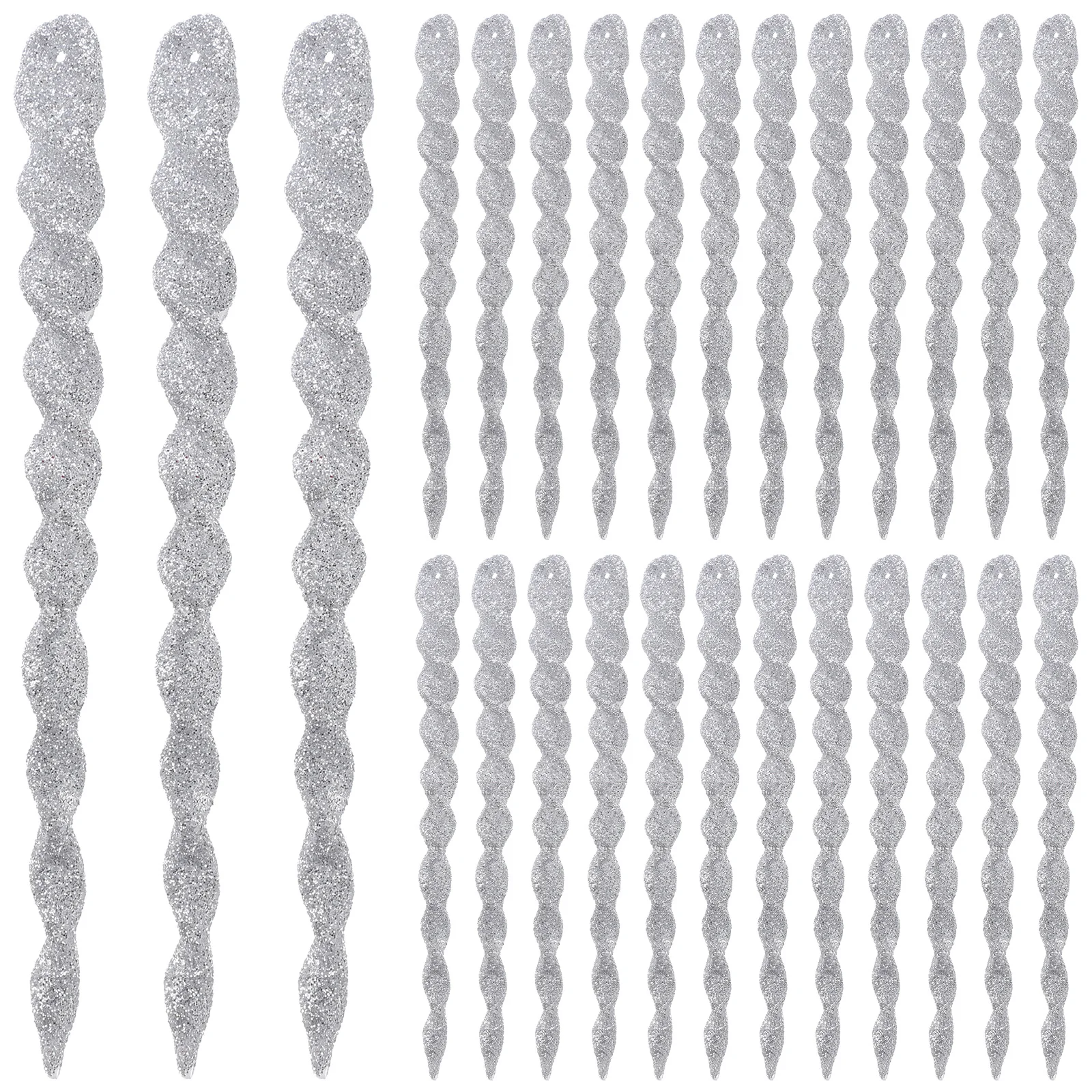 

60Pcs Christmas Icicle Pendant Shiny Hanging Tree Decorations Holiday Xmas Ornament Set for Home Mall Party Supplies