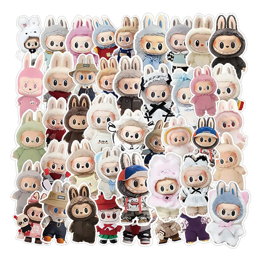 

50 Cute Labubu Dolls Cartoon iPad Cases Stationery Luggage Notebook Stickers Sticker Girl's Gift