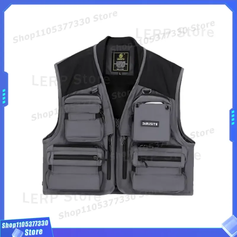 Men Nylon Fly Fishing Vest Outdoor Multi Pocket Casual Removable Waistcoat Cross Border Wholesale Gear for Anglers Outdoor