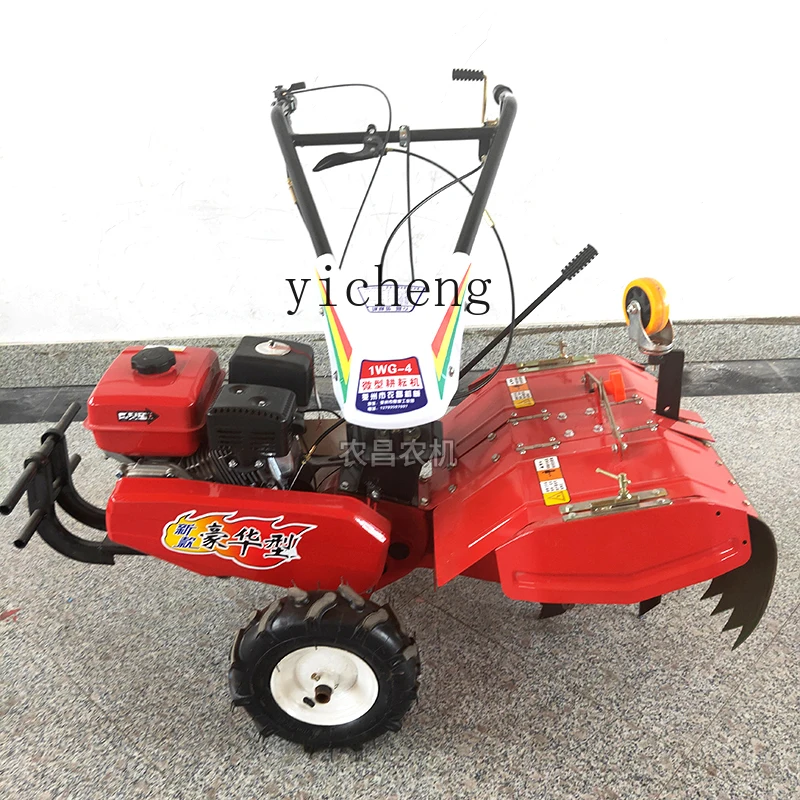 ZK gasoline soil loosening and field field weeding four-wheel drive micro-tiller small agricultural multi-functional microtiller