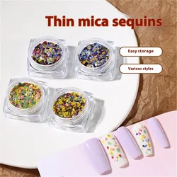 1set Ultra thin mica sheet nail decoration 4-color nail glitter phototherapy nail accessories patch set nail art creation