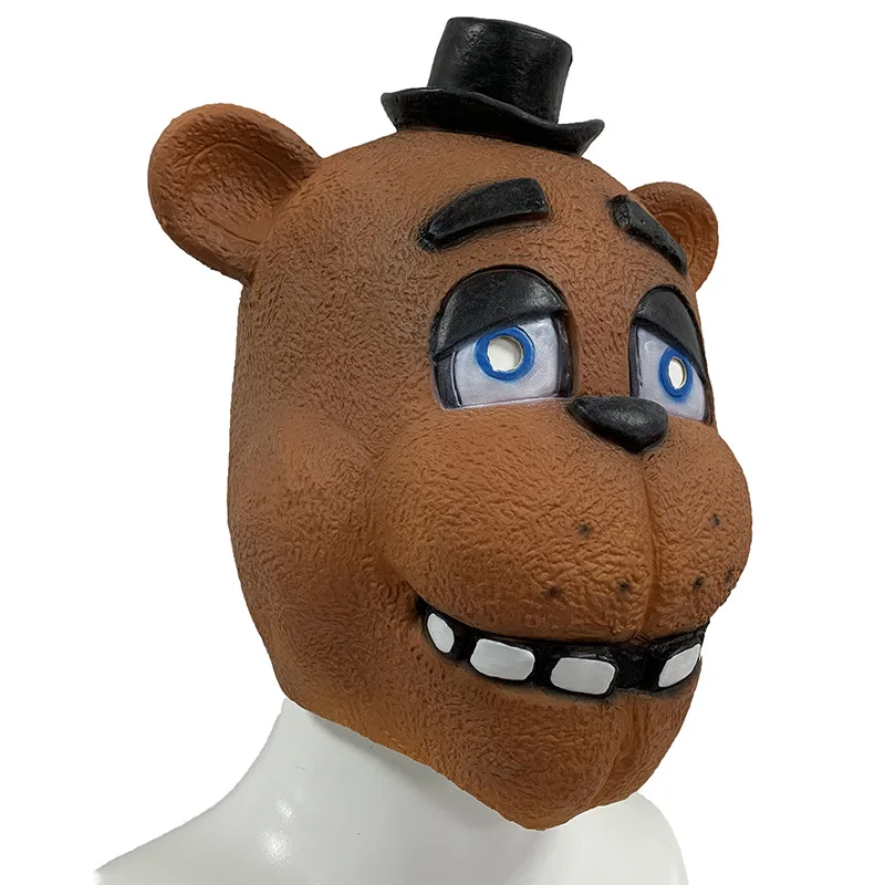 FNAF-Máscara Freddy Latex Bear, máscara de urso marrom, Cosplay Props, Festa de Carnaval, Vestido extravagante, Halloween Masque, Animal sobre a cabeça