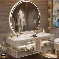 Floating Bathroom Vanity with Smart Mirror Seamless Basin Bathroom Mirror Cabinet Set Washbasin Bathroom Hanging Cabinet New