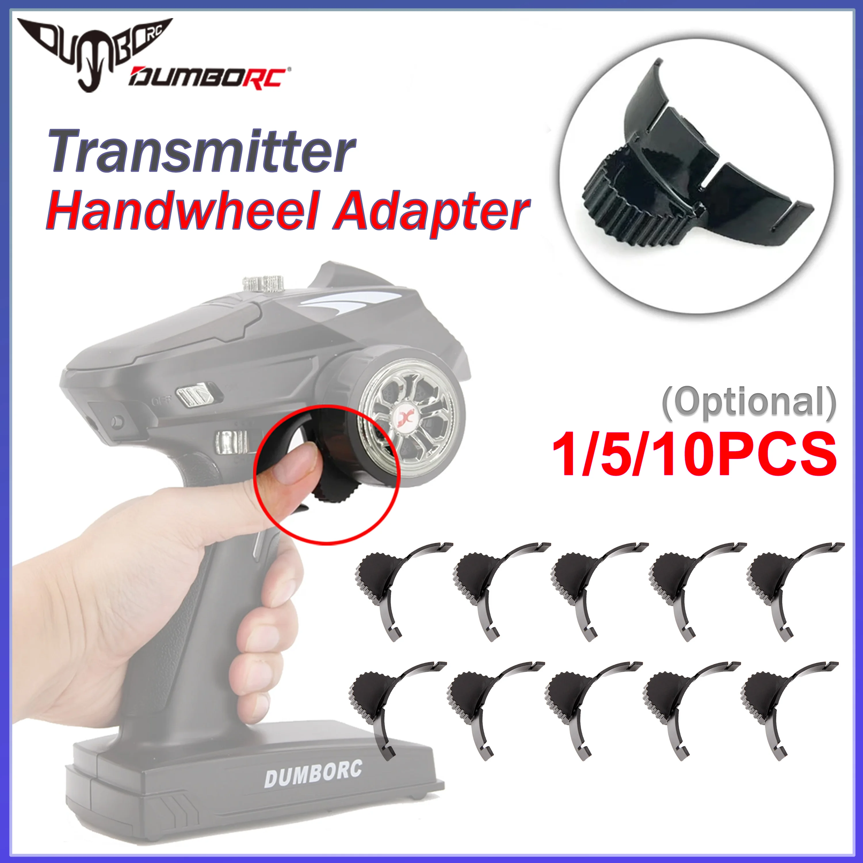 DUMBORC Transmitter Handwheel Adapter One Handed Control Steering Wheel for X4 X6 Surpasshobby CH4 CH6 ZD Racing Remote Control