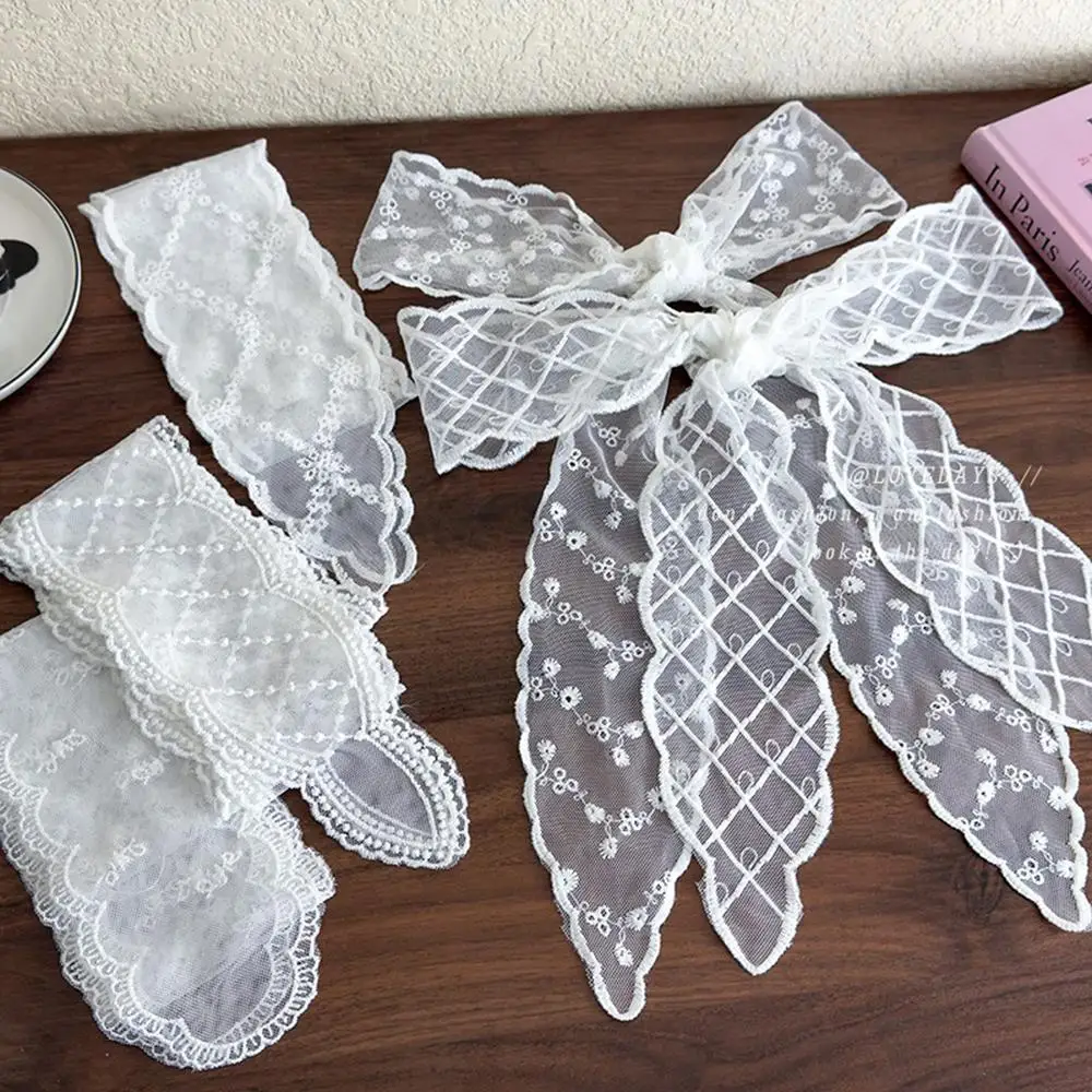 Damen-Haarschal mit schmaler Spitze und Blumenmuster, langes Band, Kopftuch, Haarbänder, verstellbares Reise-Foto-Stirnband für Damen, dünne Schals