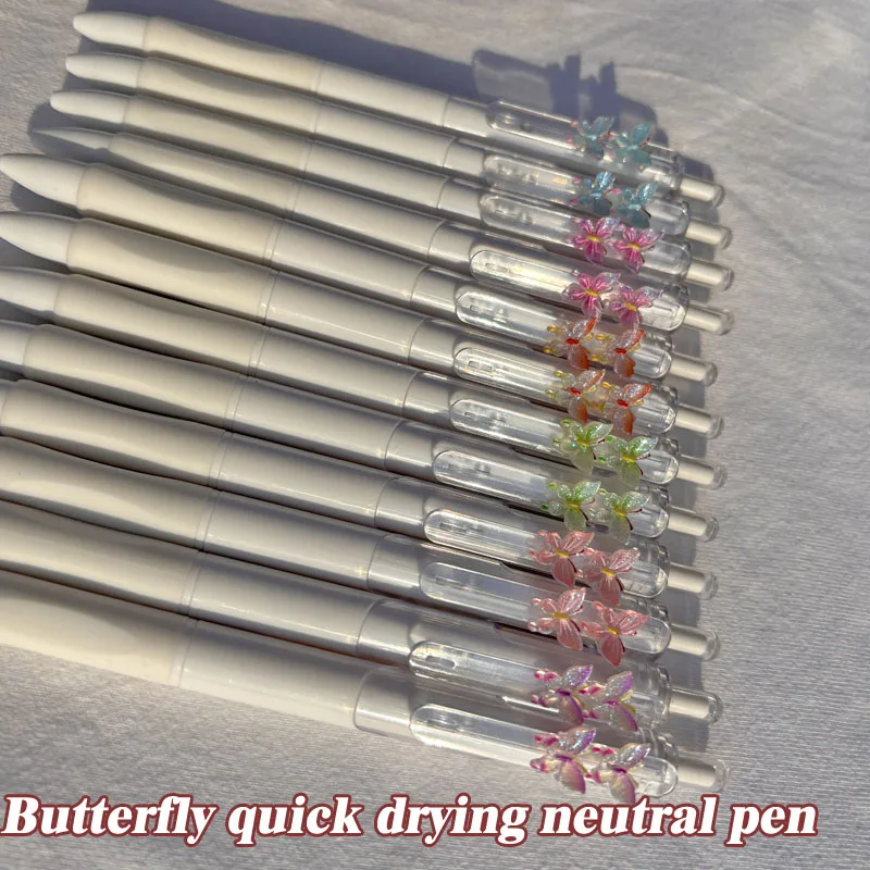 2 PCS Cartoon Butterfly Kawaii Gel Pens Animal Pens Cute School Supplies Stationery Office Gel Pen  Aesthetic Stationery Gift