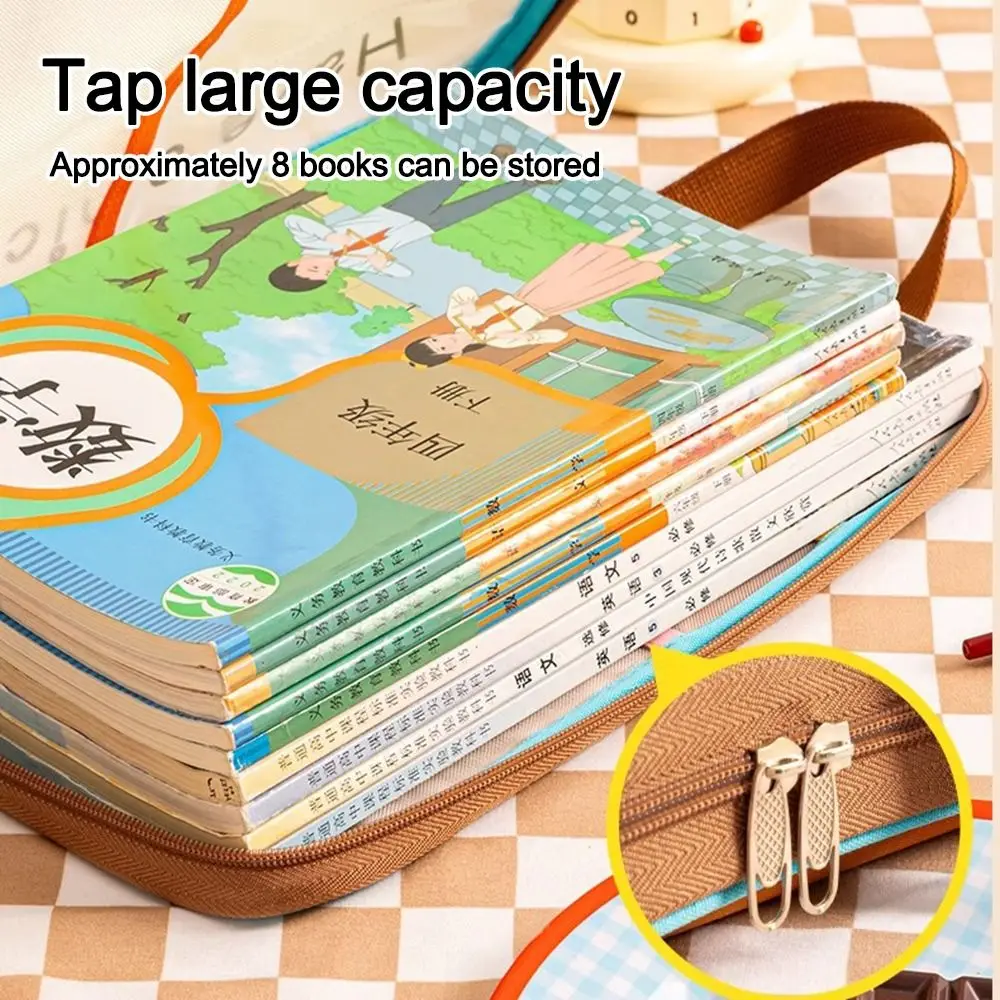 New Transparent A4 Zipper File Bag L-shaped Large Capacity Mesh Storage Bag Stationery Holder Gifts